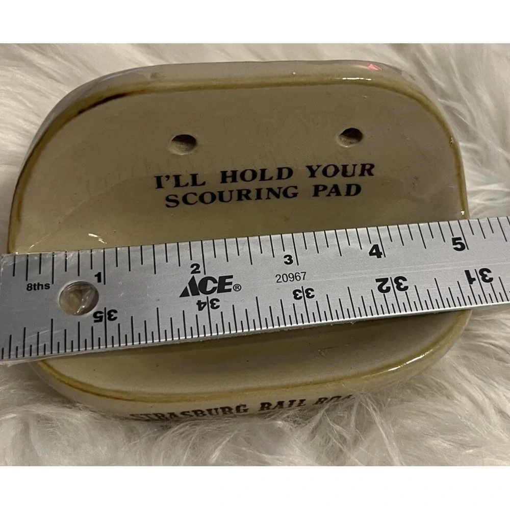 VTG Ceramic Strasburg Railroad Scouring‎ Pad Holder I'll Hold Your Souring Pad